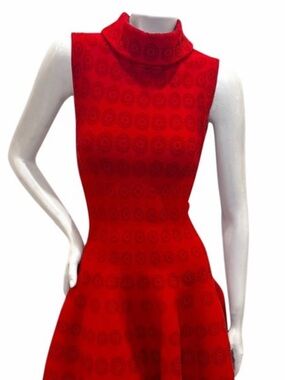 Alaïa Red Sleeveless Turtleneck Mini Dress